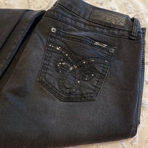 Seven Jeans- Black Skinny Jeans with Sequin Pocket